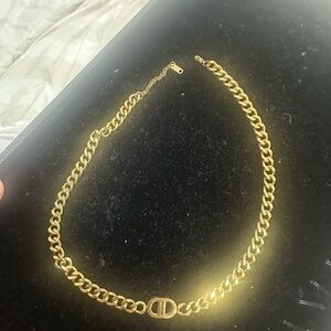 Gold color Chain Necklace with Logo